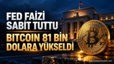 Fed faiz kararının ardından 81 bin dolar seviyesine yükselen Bitcoin için hazırlanan temsili haber görseli.